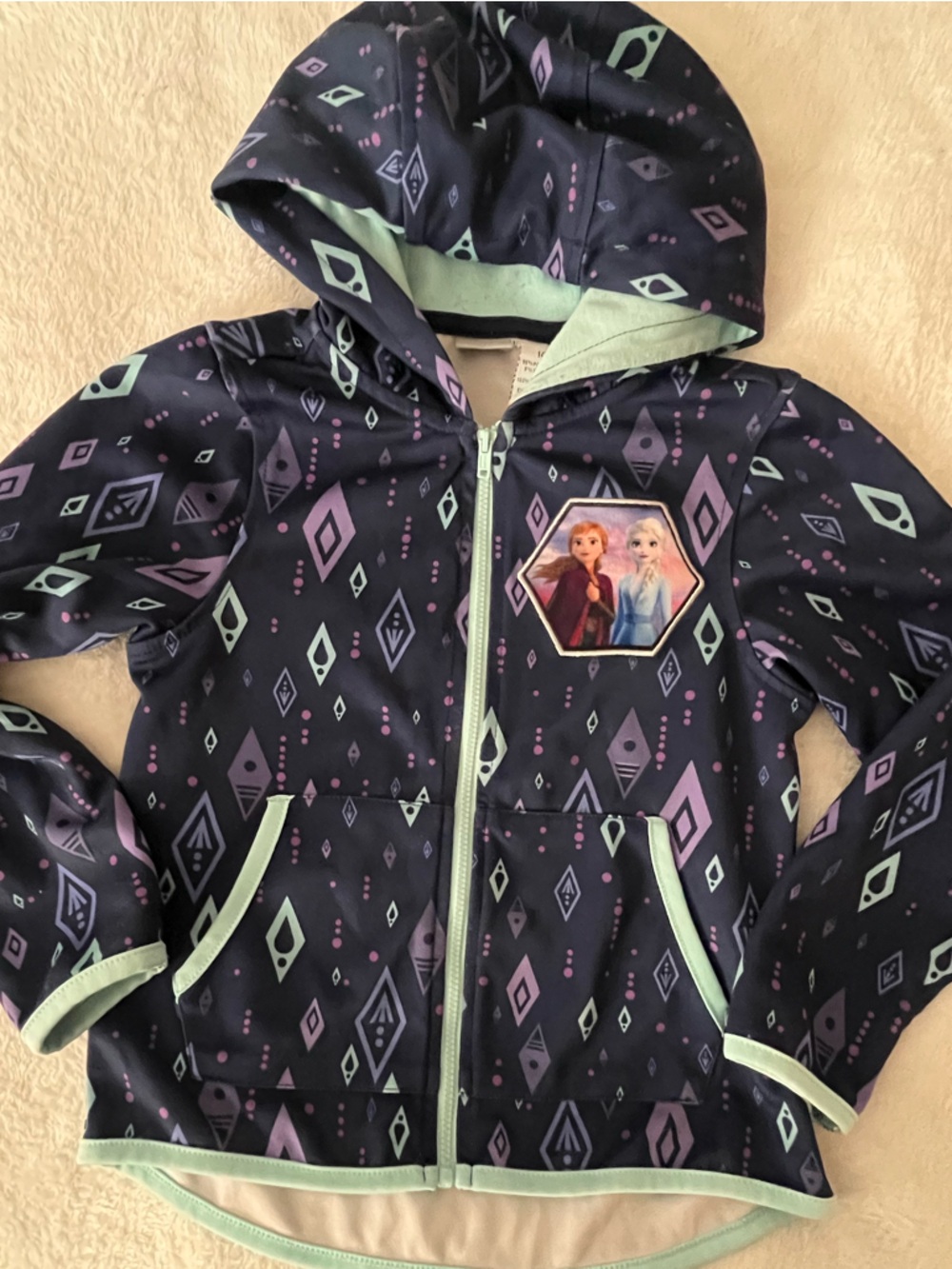 Disney Frozen girls zip up sweater hoodie size 5